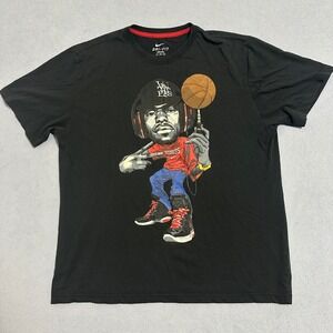 Nike Dri-Fit Graphic T-Shirt Crew-Neck Short Sleeve Black Mens Size 2XL